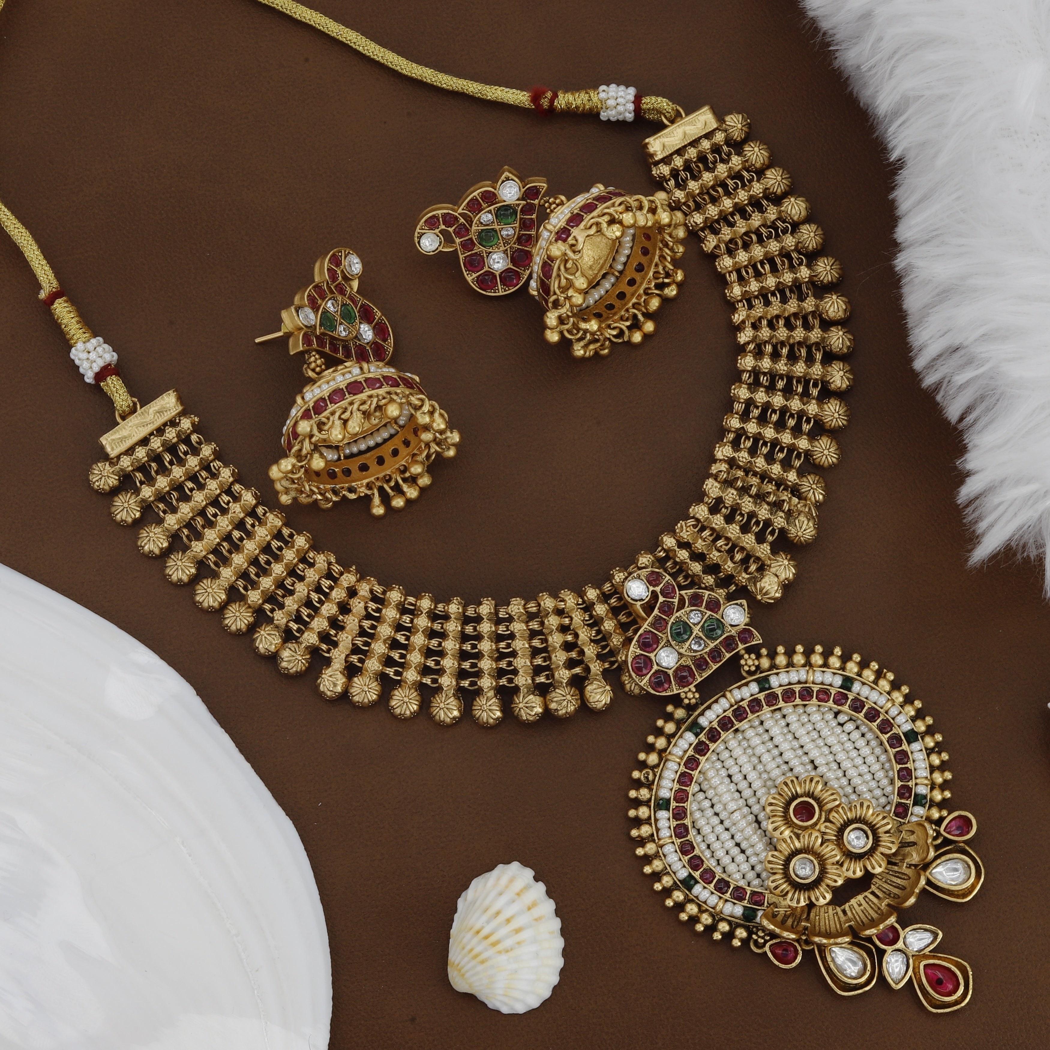 Antique Necklace With Joomer Earrings