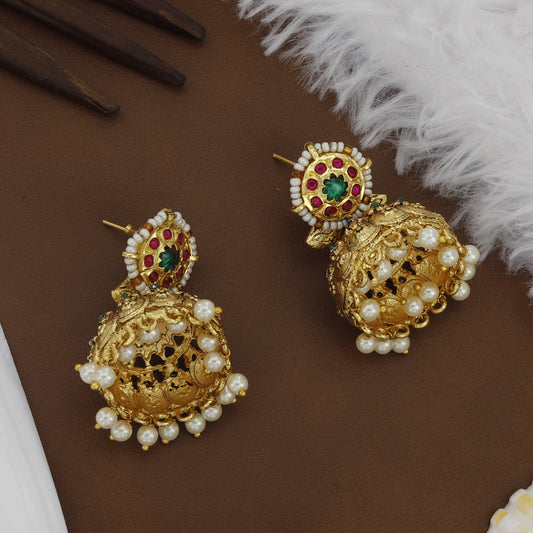 Temple Wear Choker Set With jhumka