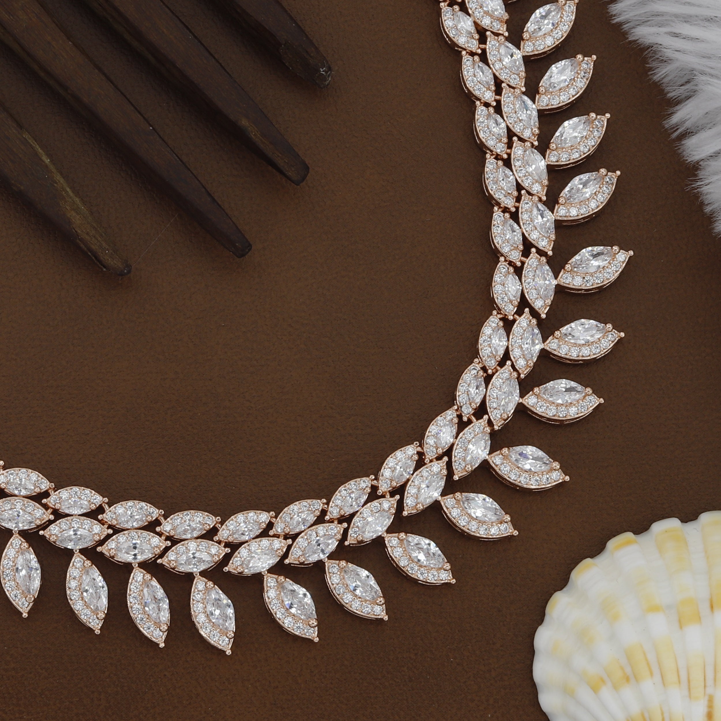 Marquise Cut Designer Diamond Necklace Set