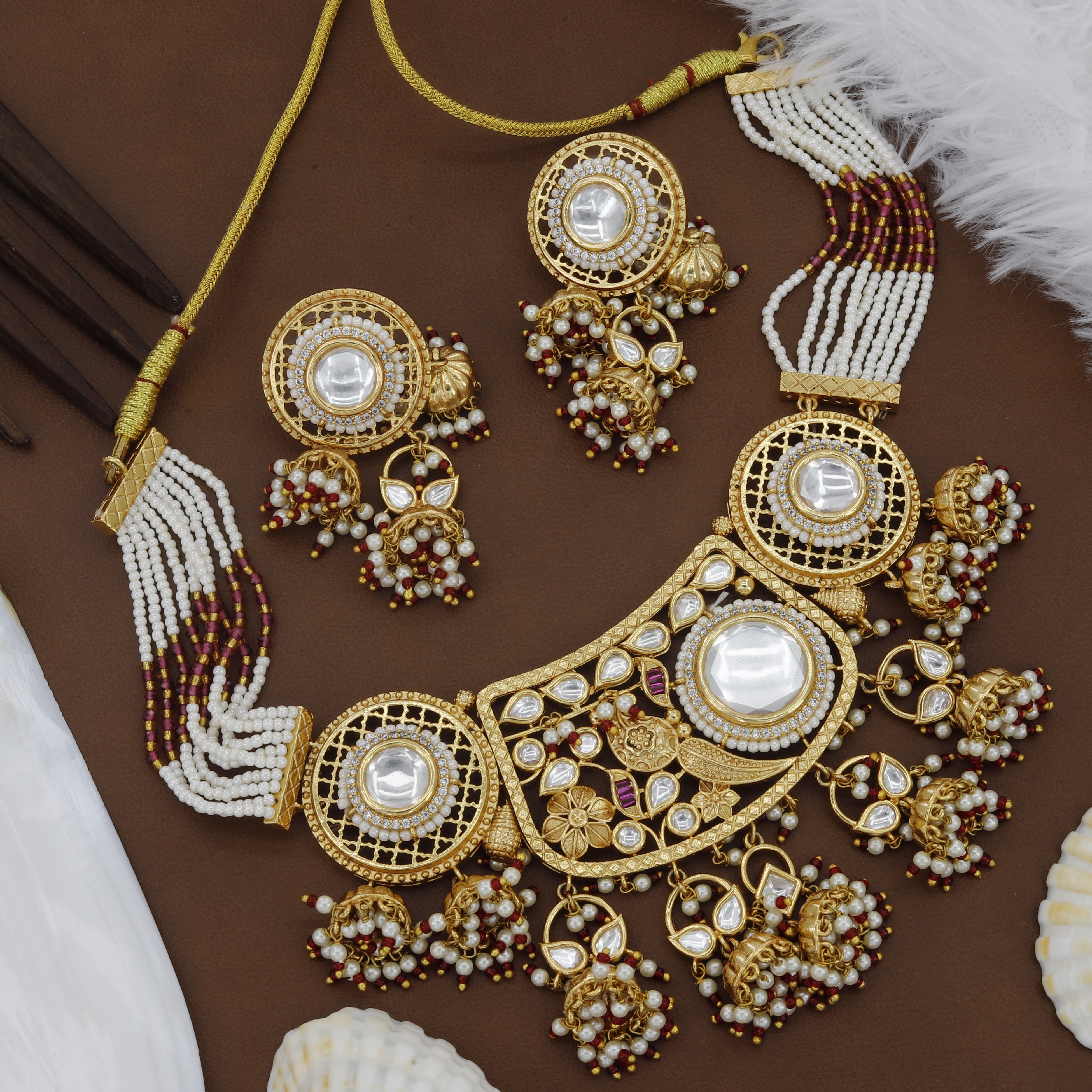 Round Design Kundan Choker Set For Women