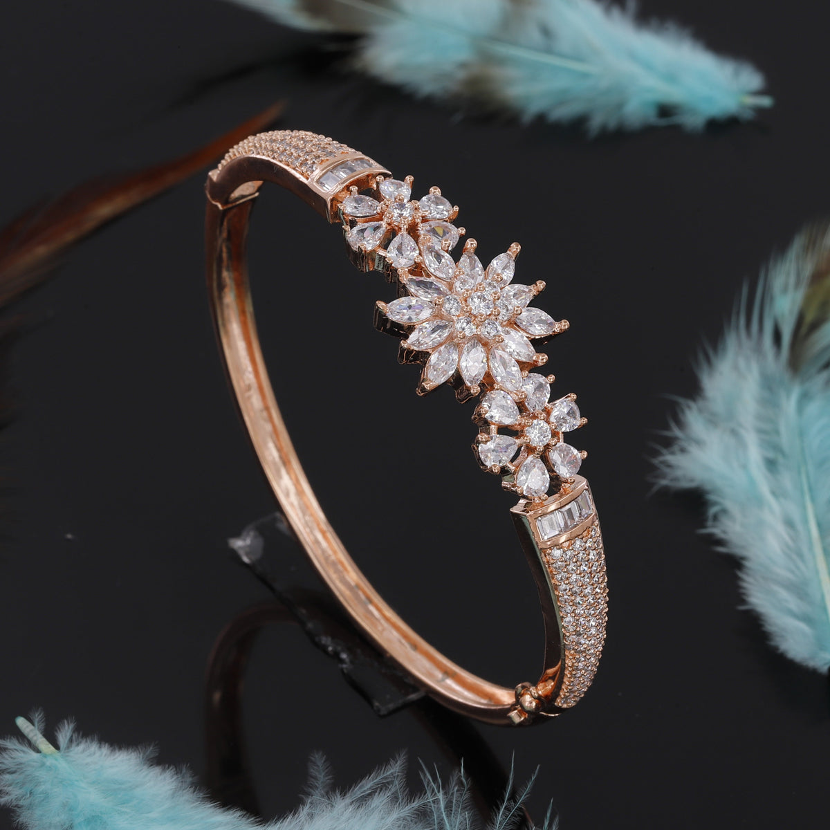Marquise Diamond Flower Design Bracelet