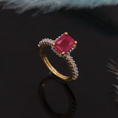 Slim Ring  For women With Color Stone