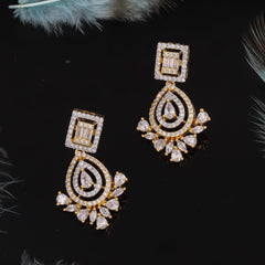 Multi Shape Diamond Rose polished Earrings