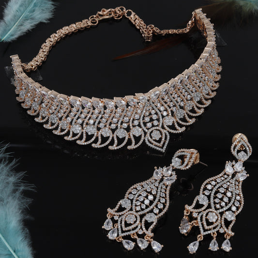 Pear Shape Diamonds Choker Set For Women