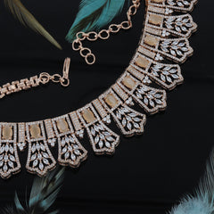 Marquise Cut Rose Polished Choker Set For Women