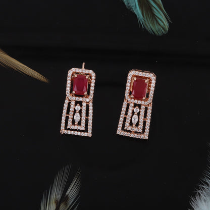 Square Design Rose Polished Choker Set For Women