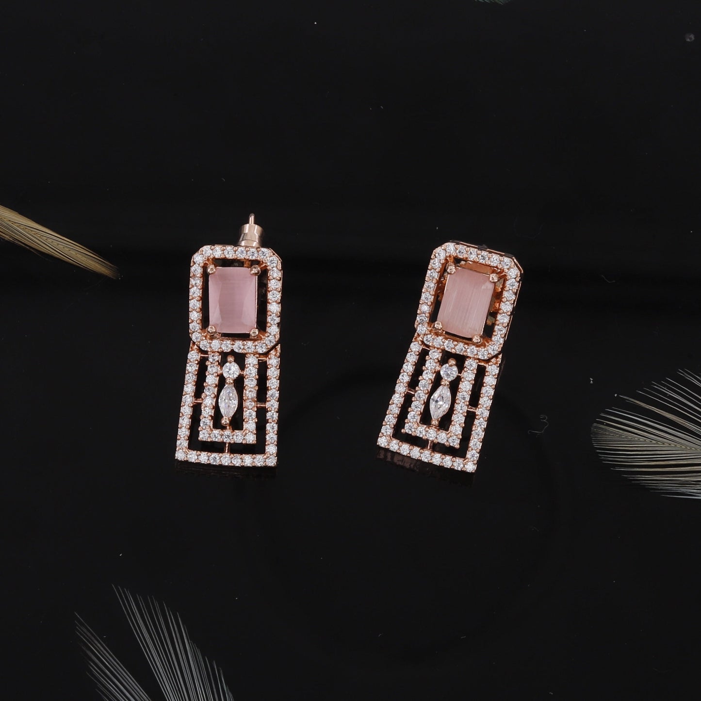 Square Design Rose Polished Choker Set For Women