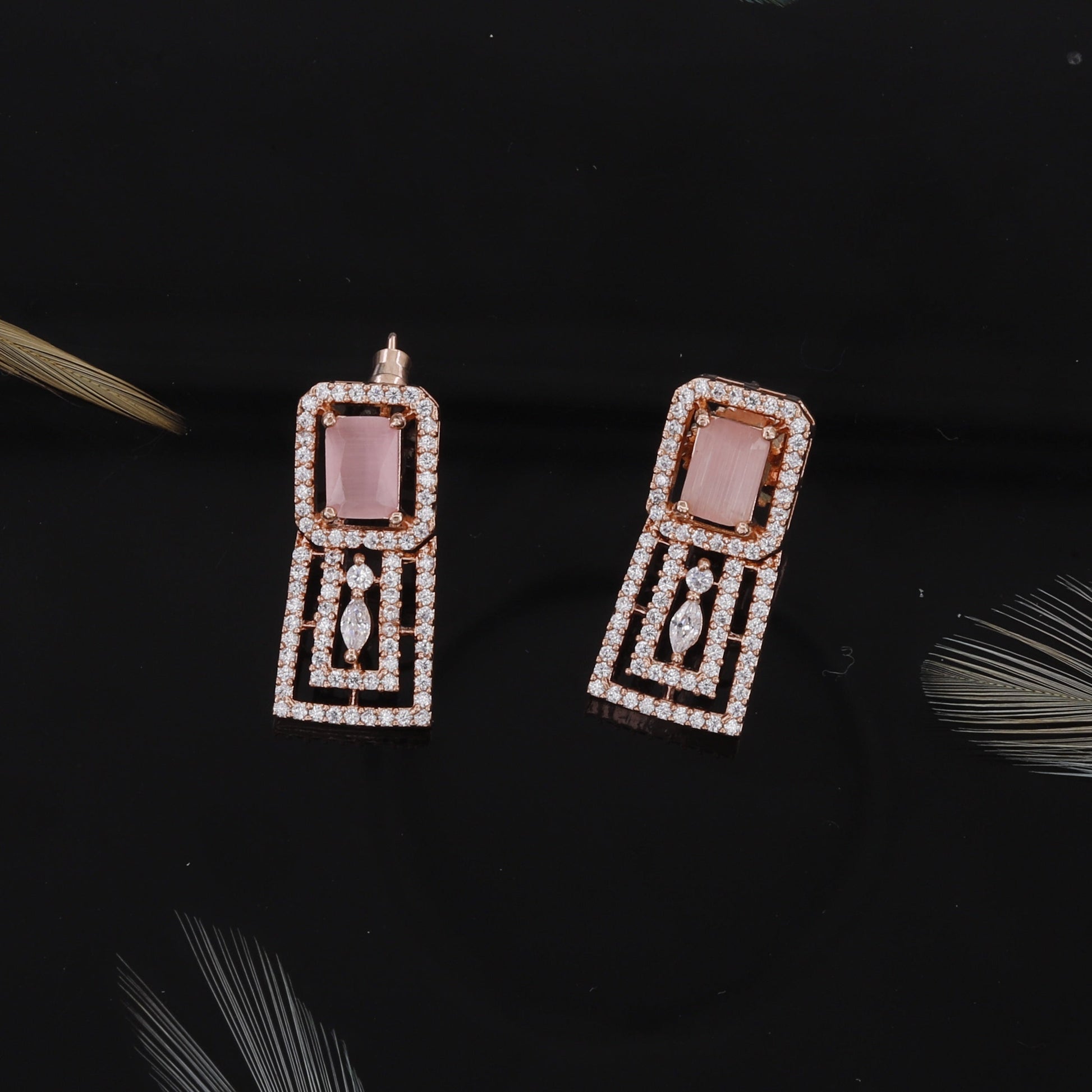 Square Design Rose Polished Choker Set For Women