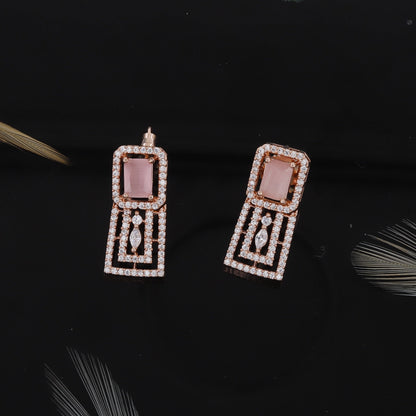 Square Design Rose Polished Choker Set For Women