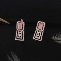 Square Design Rose Polished Choker Set For Women