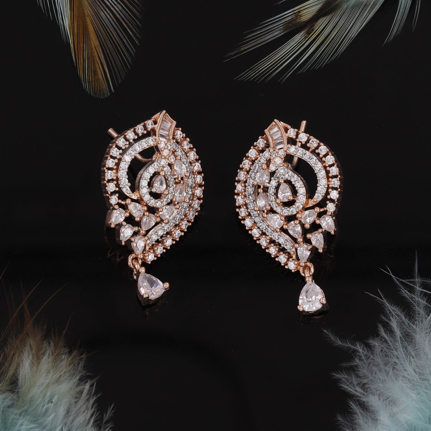 Marquise Cut Diamond Rose polish Pendant Butti