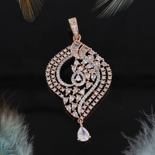 Marquise Cut Diamond Rose polish Pendant Butti