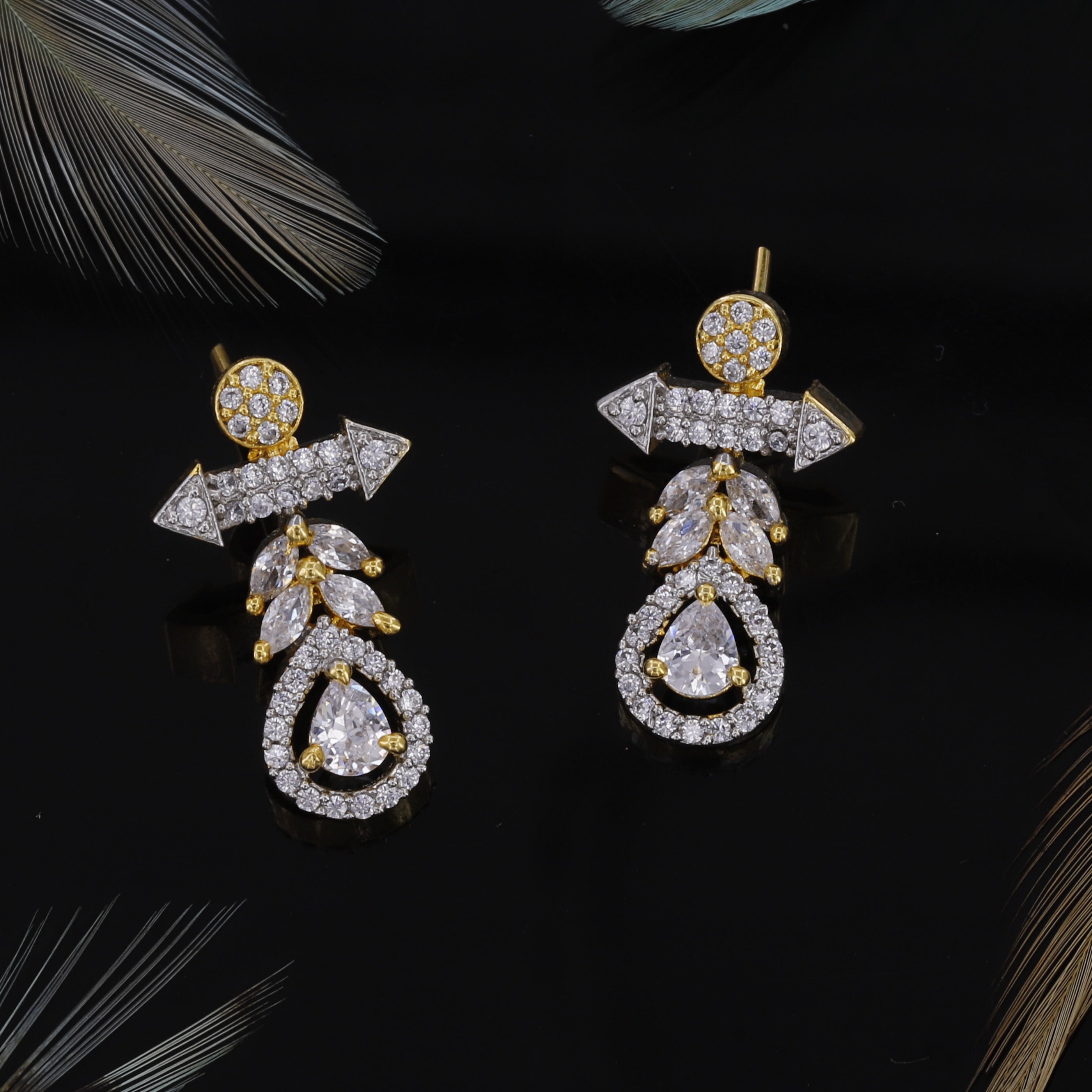 Multi Cut Diamond Gold tone Mangalsutra With Butti