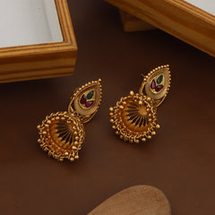Broad Neck Choker Set With Jumkha Earrings