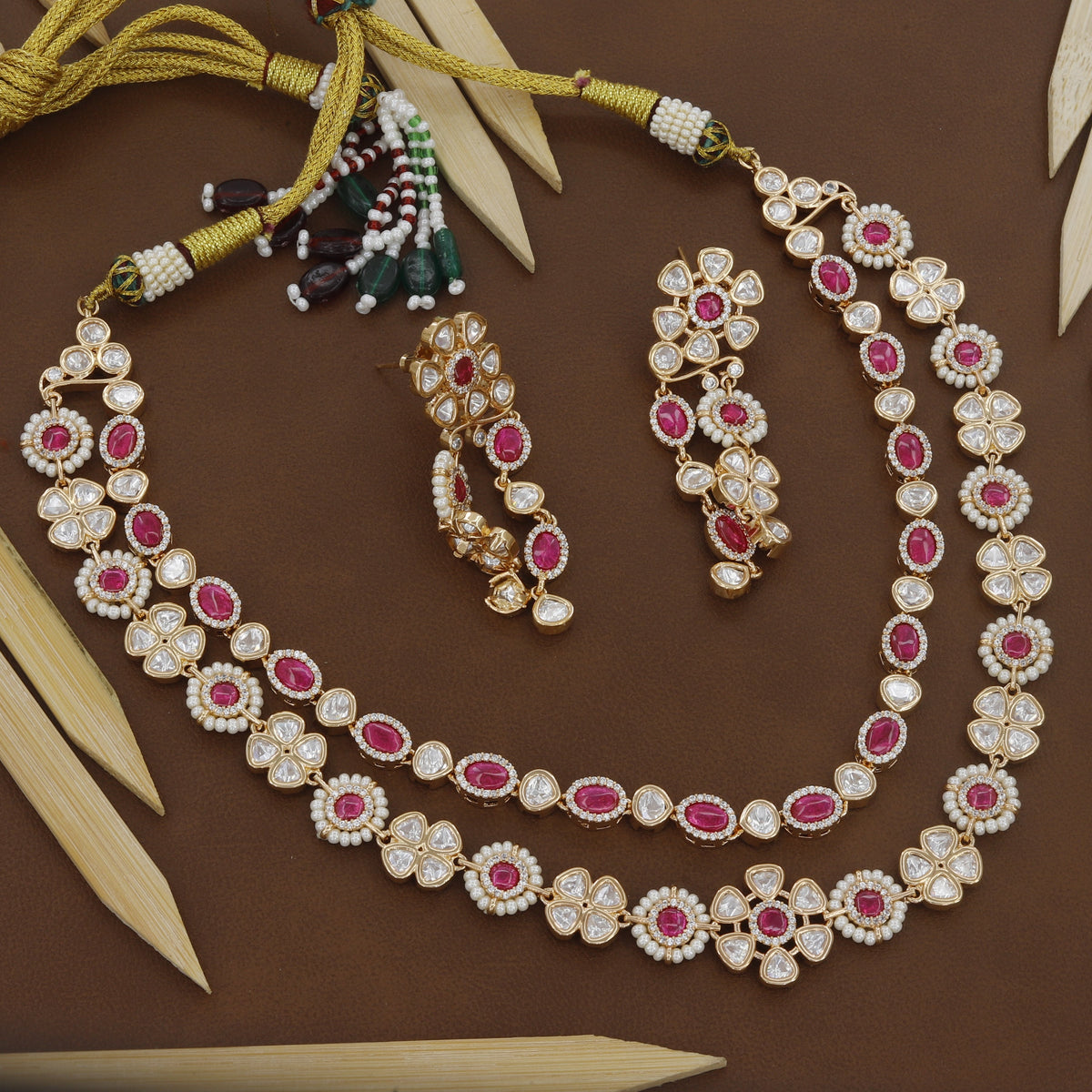Jadtar Necklace For Women Includes Earrings