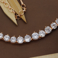 Diamond Jewellery Rosepolished Round Diamond Necklace