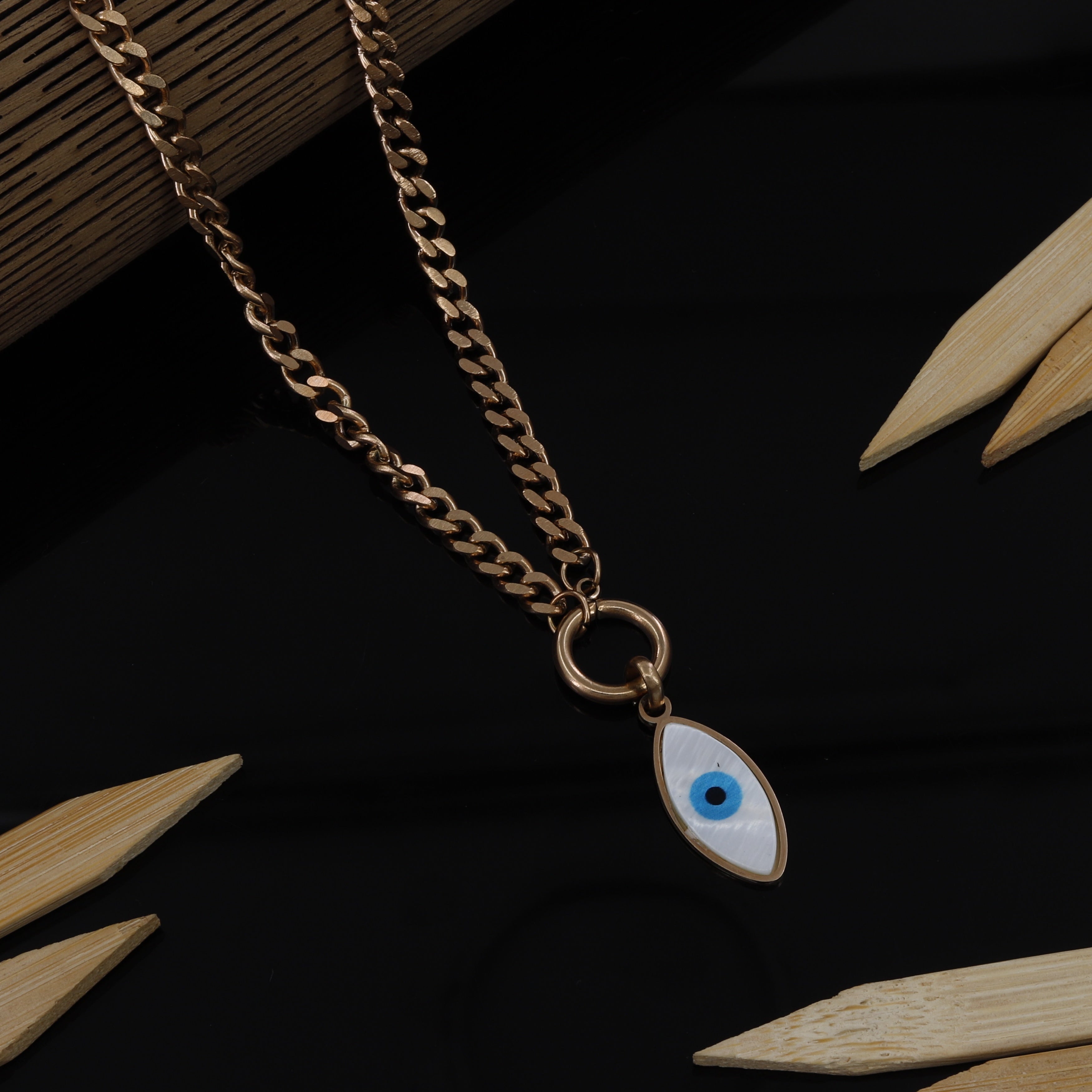 Evil Eye Pendant With Chain For Women