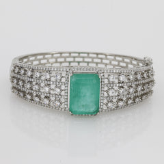 Emerald Cut Stone Bangle Kada For Women
