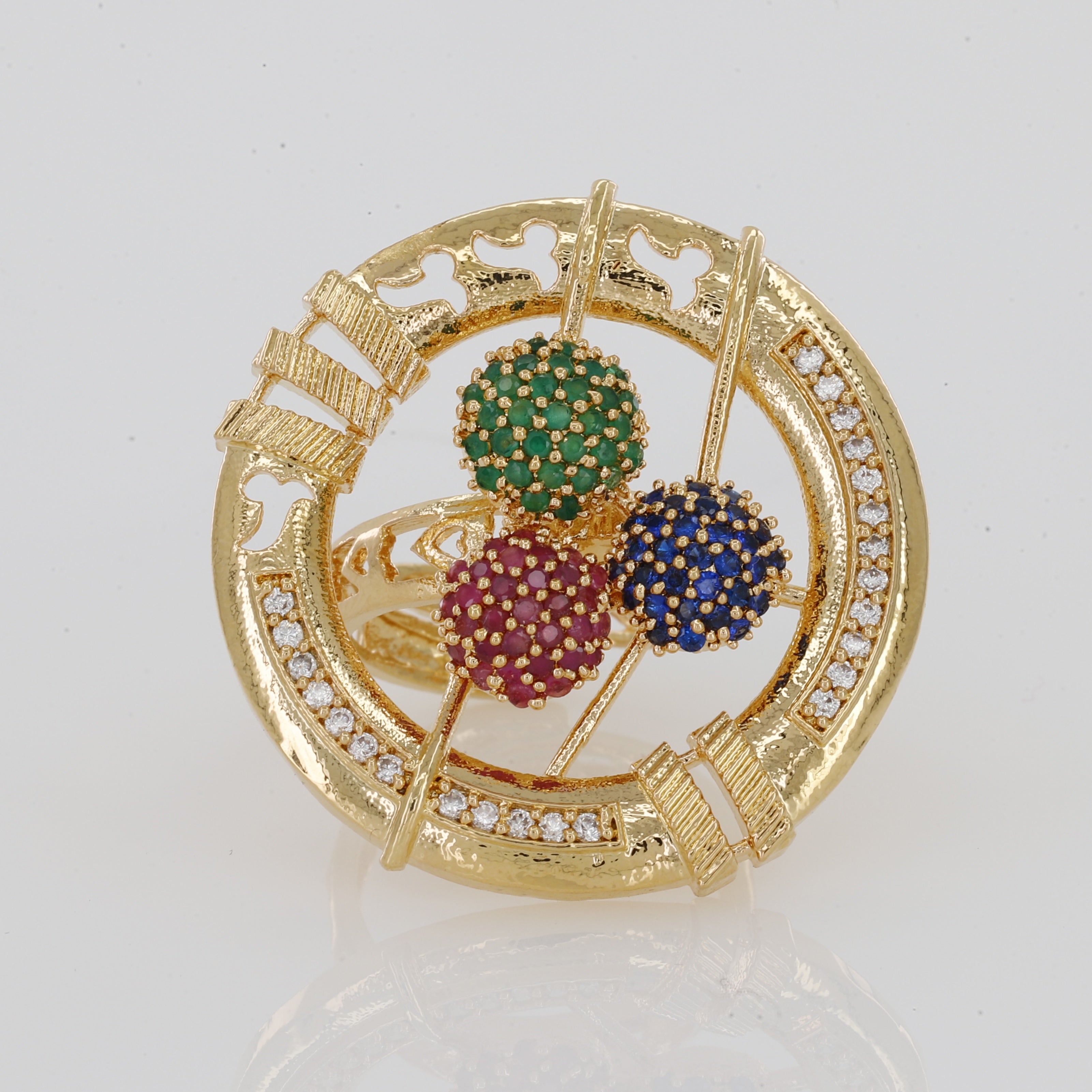 Mix Colour Round Circle Diamond Ring