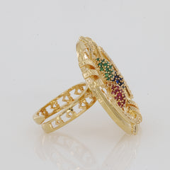 Mix Colour Round Circle Diamond Ring