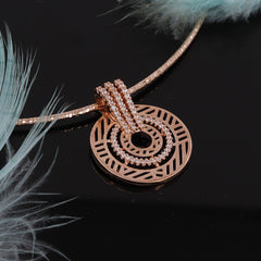 Rose Tone Pendent Butii Set With Chain