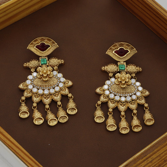 Women's Long Earrings Includes Kundan