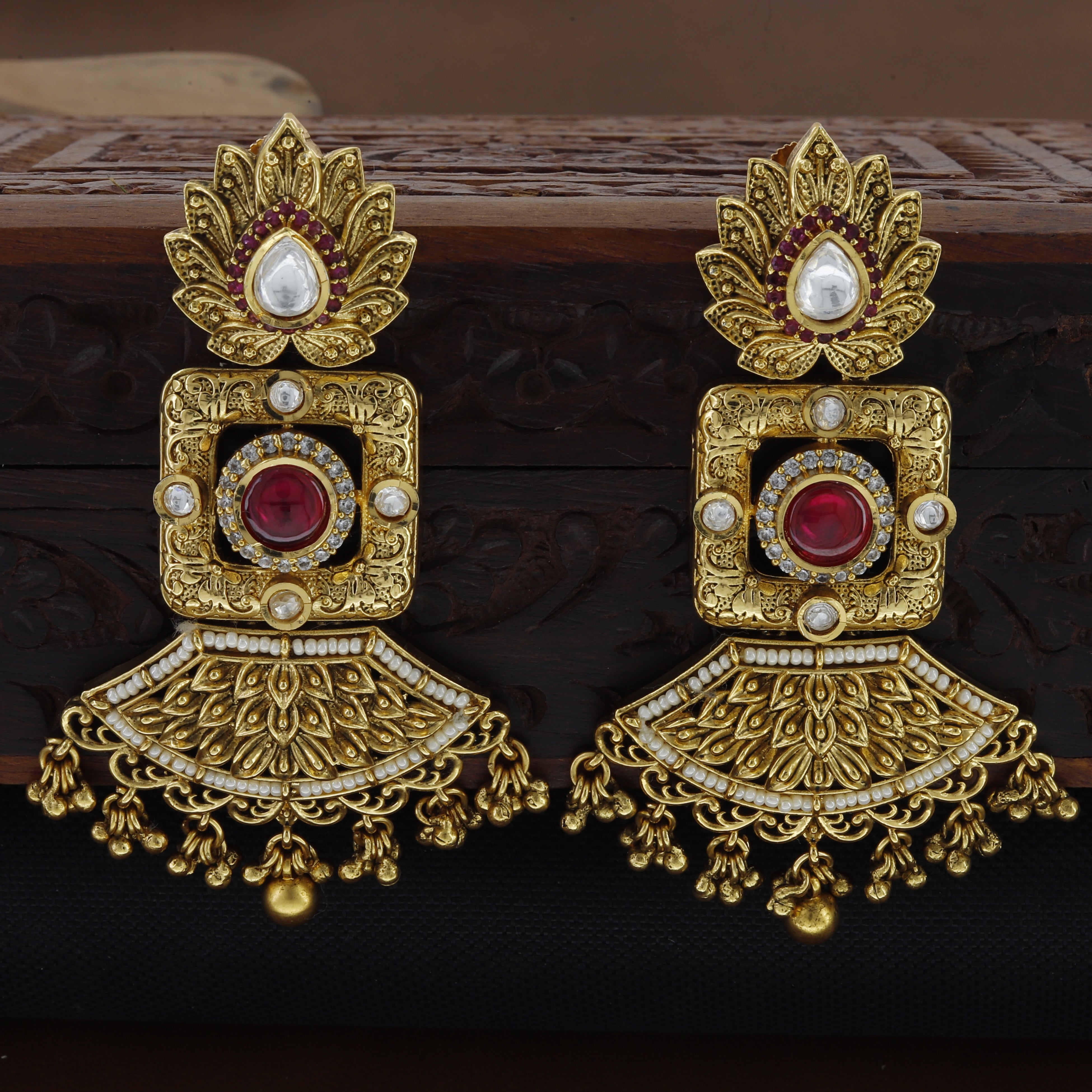 Square Design Antique Earrings For Women