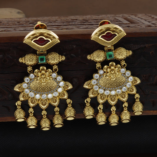 Women's Long Earrings Includes Kundan