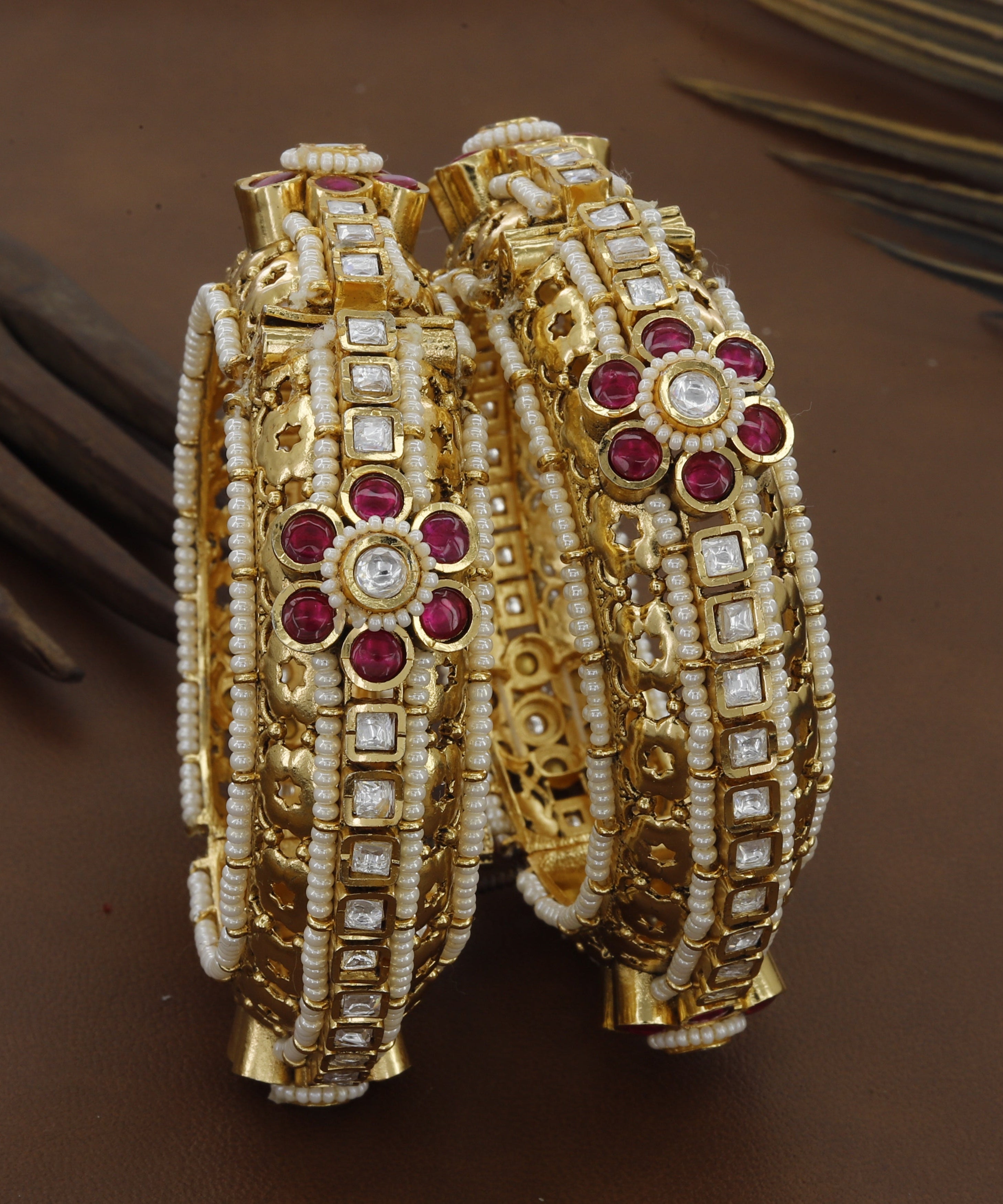 Antique Patla With 3D Print For Women