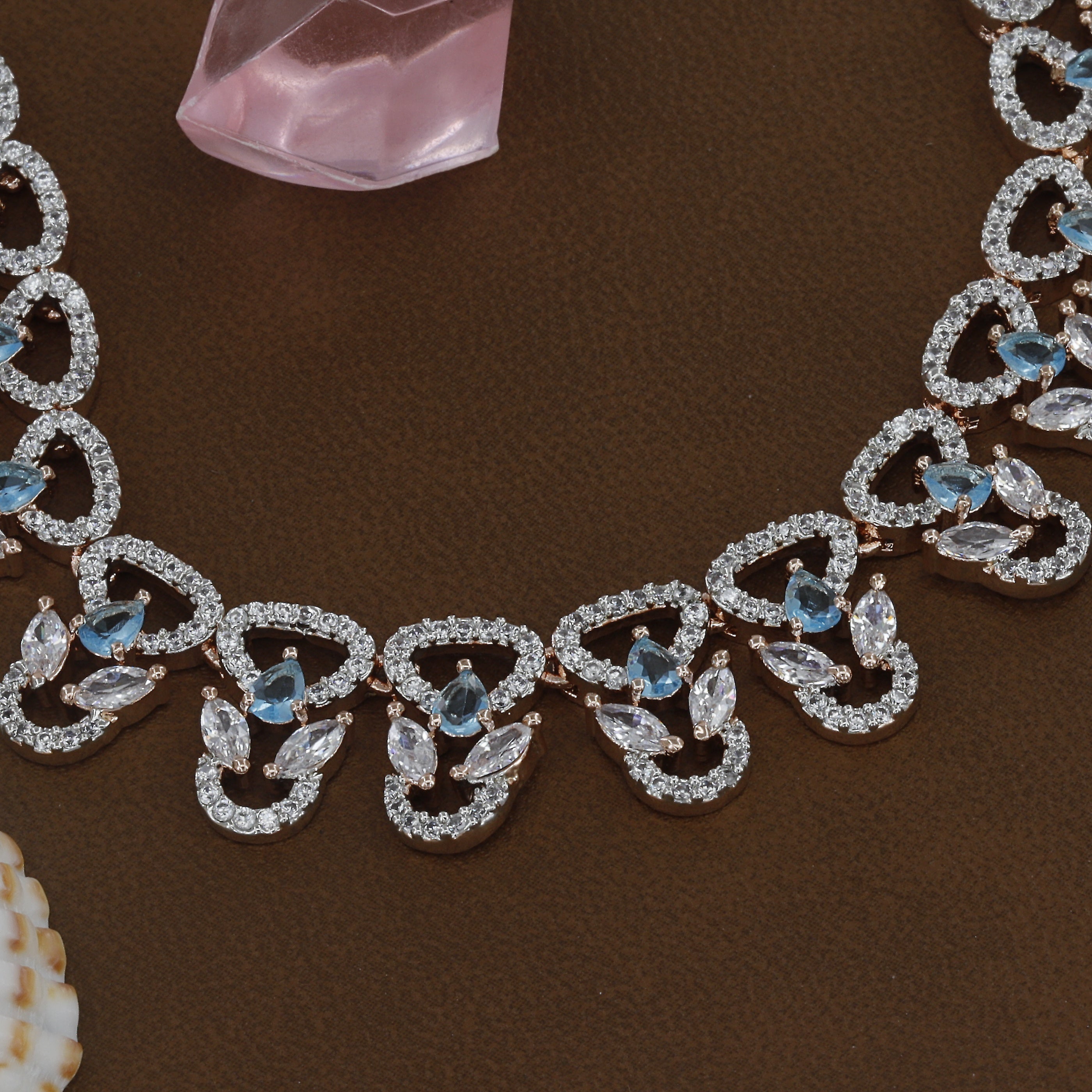 Rosepolished Multi Colour Diamond Necklace