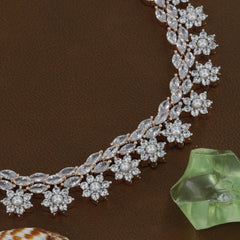 Multi Cut Rosepolished Diamond Necklace With Earrings