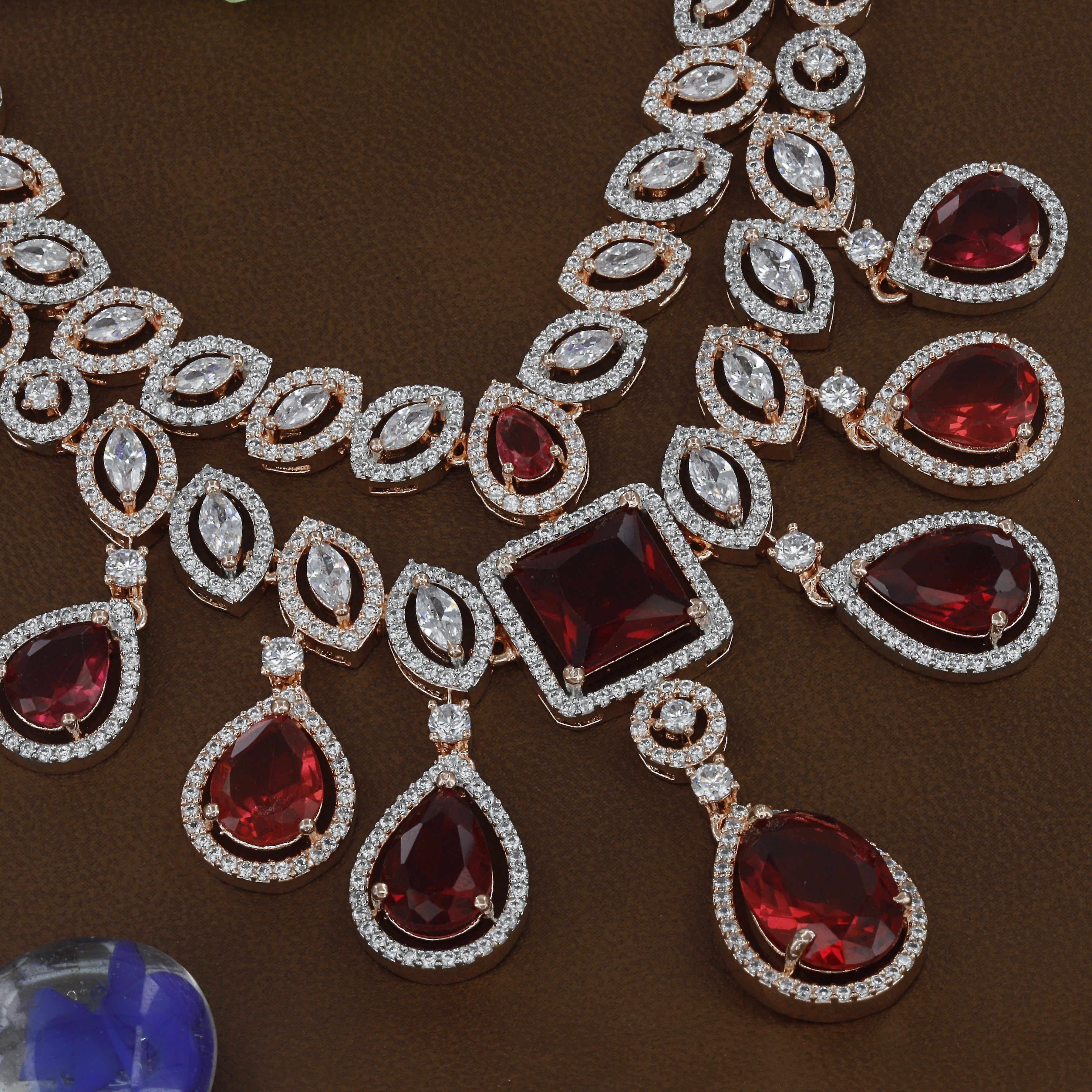 Reception Wear Rosepolished Diamond Necklace
