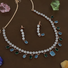 Multi Stone Colour Diamond Necklace