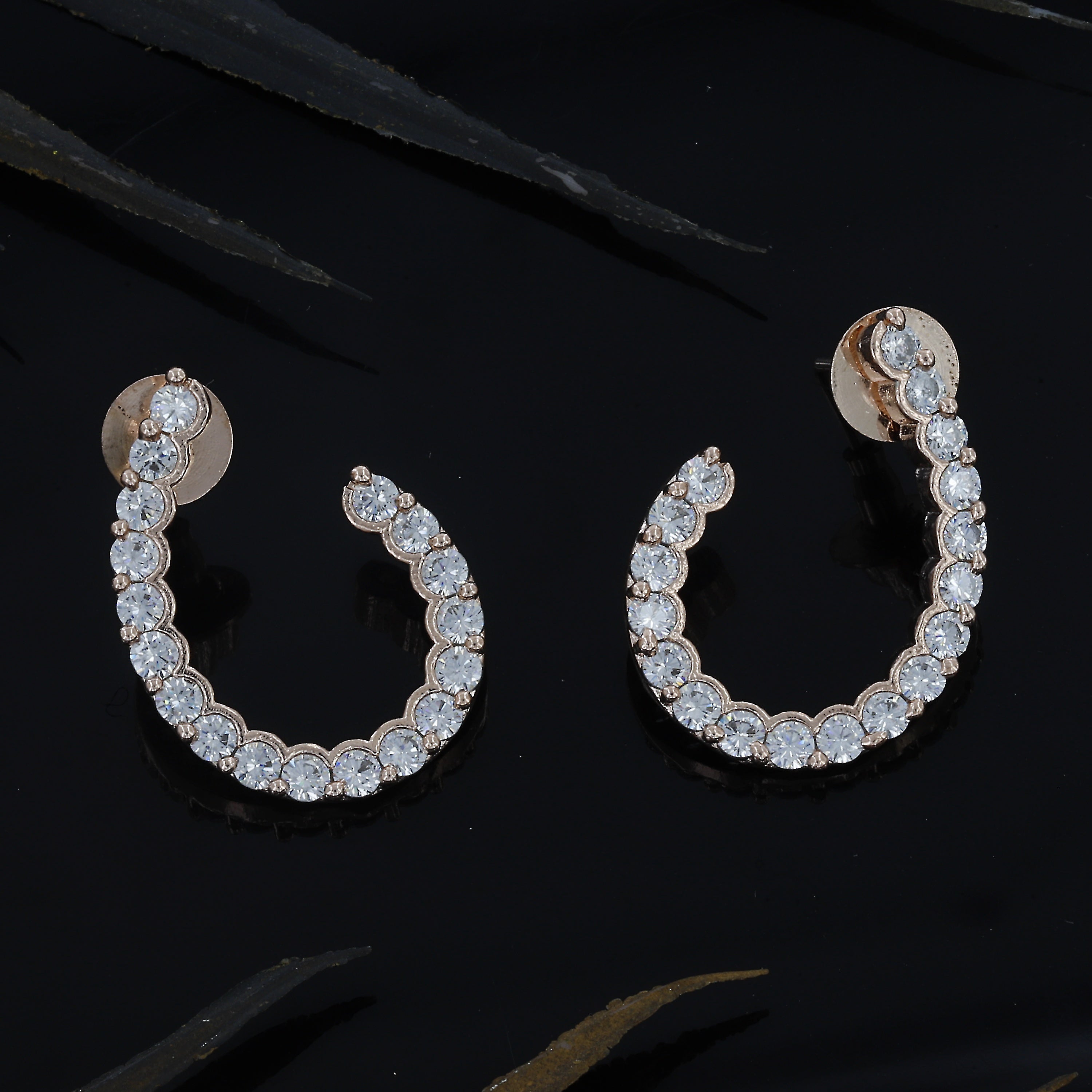 Mini Girls Big Diamond Rose polish Earrings