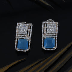 Mini Short Diamond Earrings With Colour