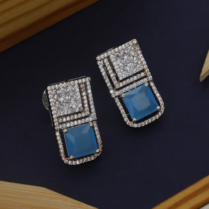 Mini Short Diamond Earrings With Colour