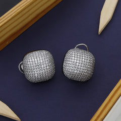 Silver Diamond Top Earrings For Girls