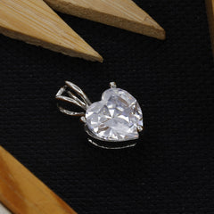 Silver Heart Shape Diamond Pendent Butti