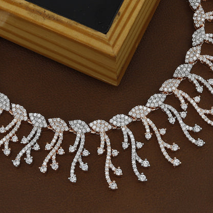 Mini Round Diamond Rosepolished Necklace