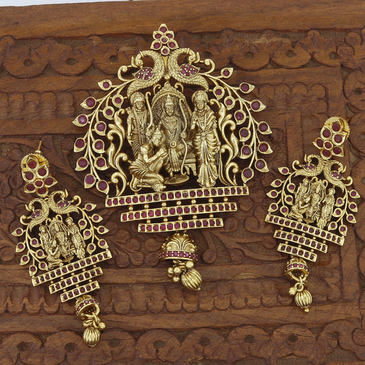 Antique Temple Wear Ramayan Theme Pendent Butti