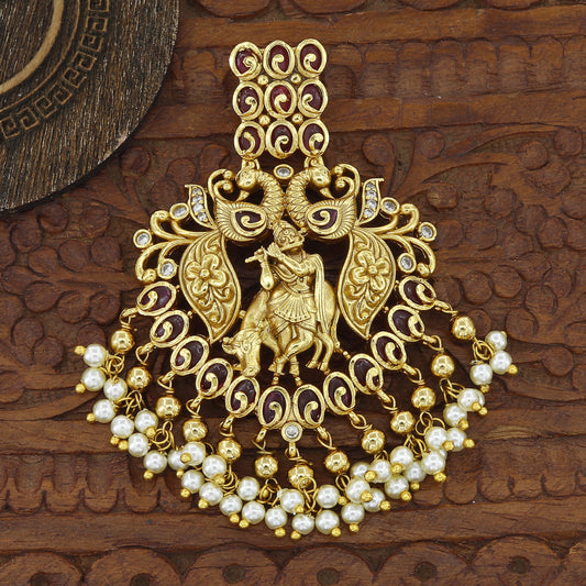 Antique Temple Wear God Krishna Pendent Butti