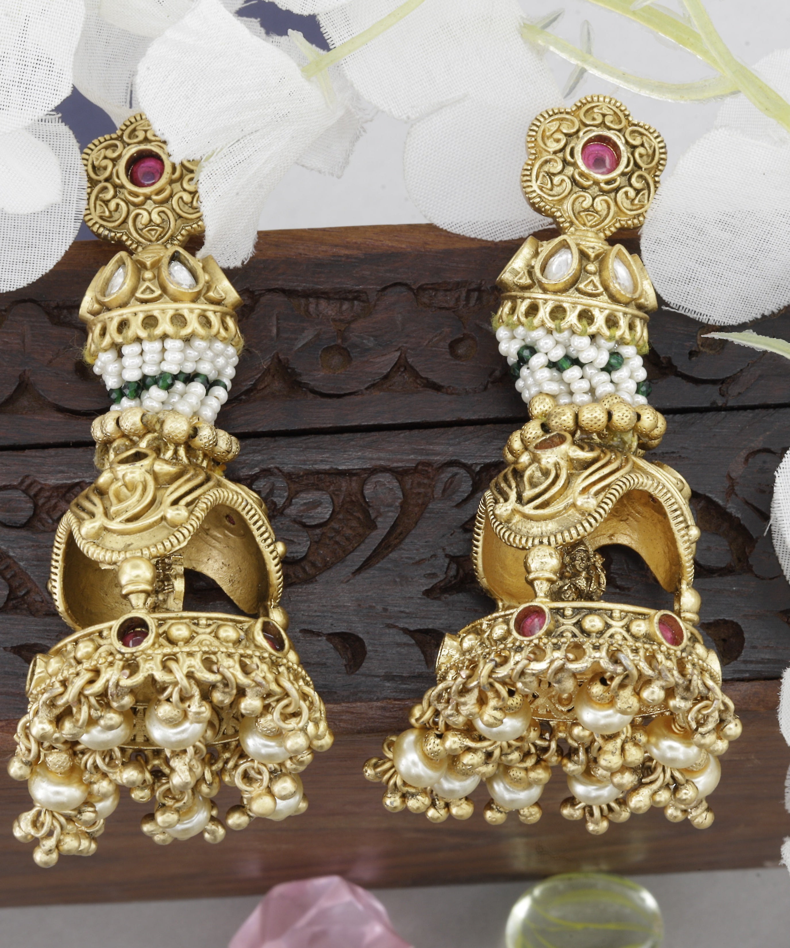 Antique Long Heavy Wedding Jumkha For Women