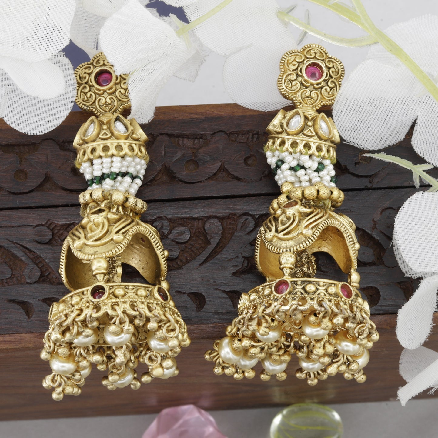 Antique Long Heavy Wedding Jumkha For Women