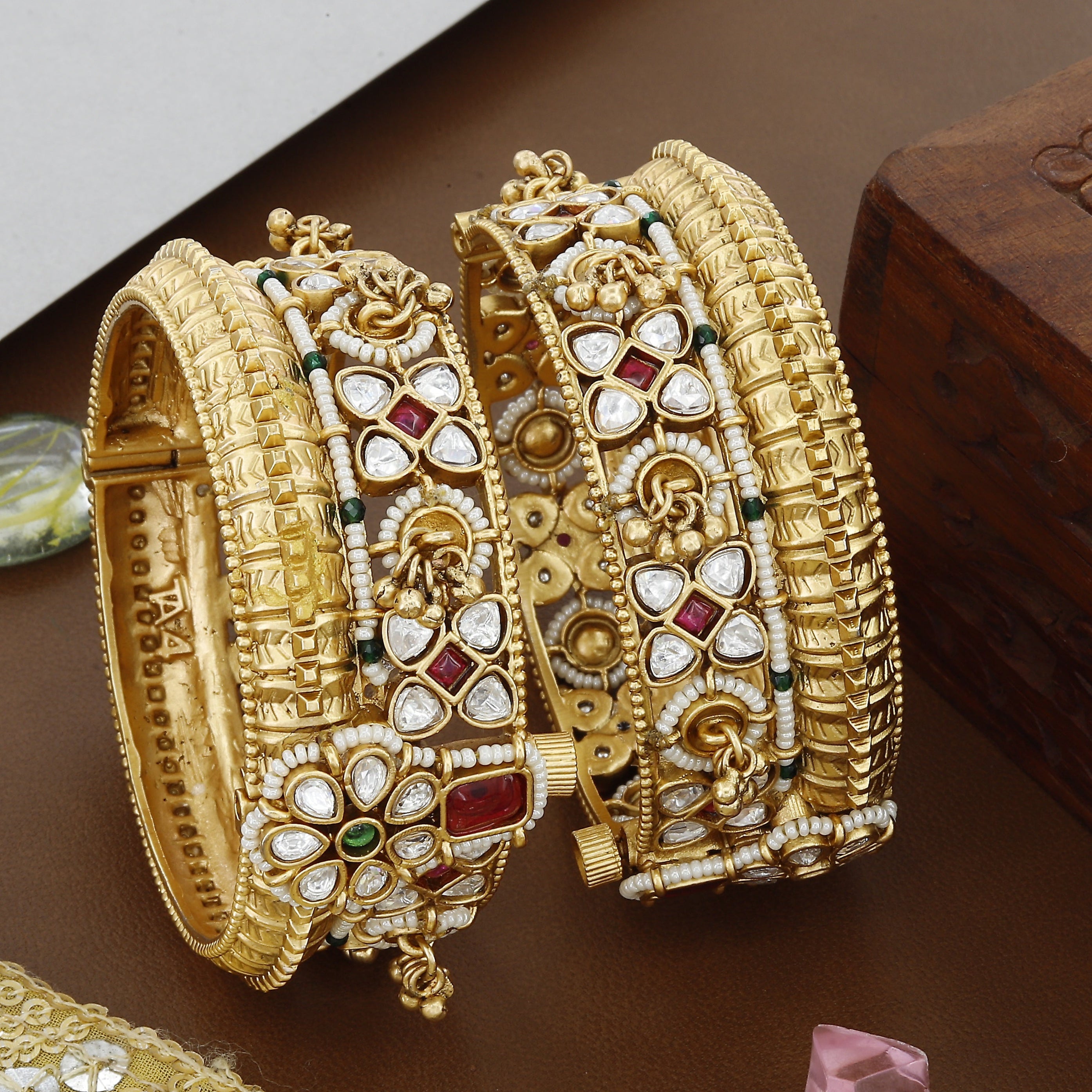 Antique Kundan Broad Patla For Women