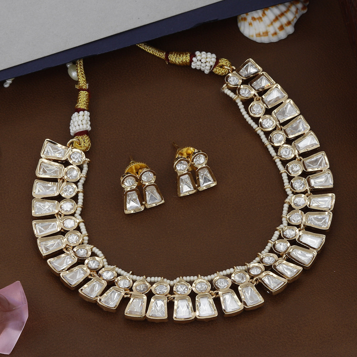 Antique Kundan Necklace Set For Women