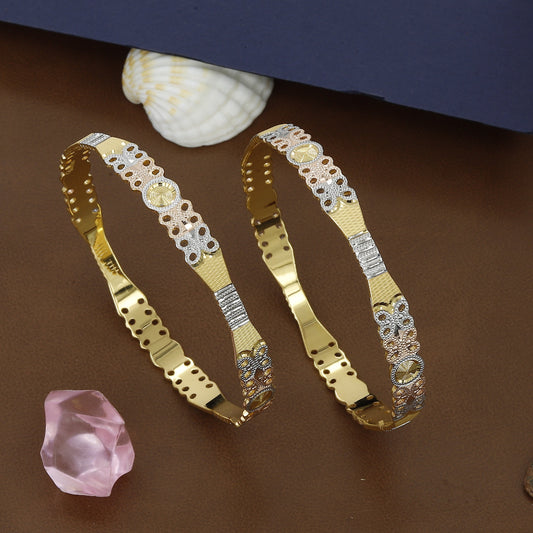 New Real Gold Tone Design Bangles