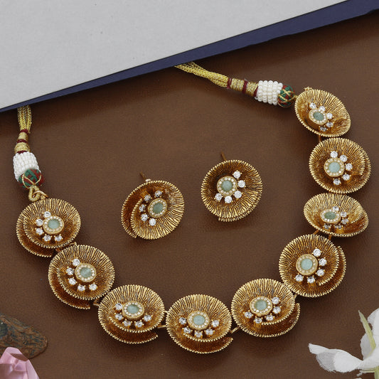 Antique Circle Shape Choker Set For Women