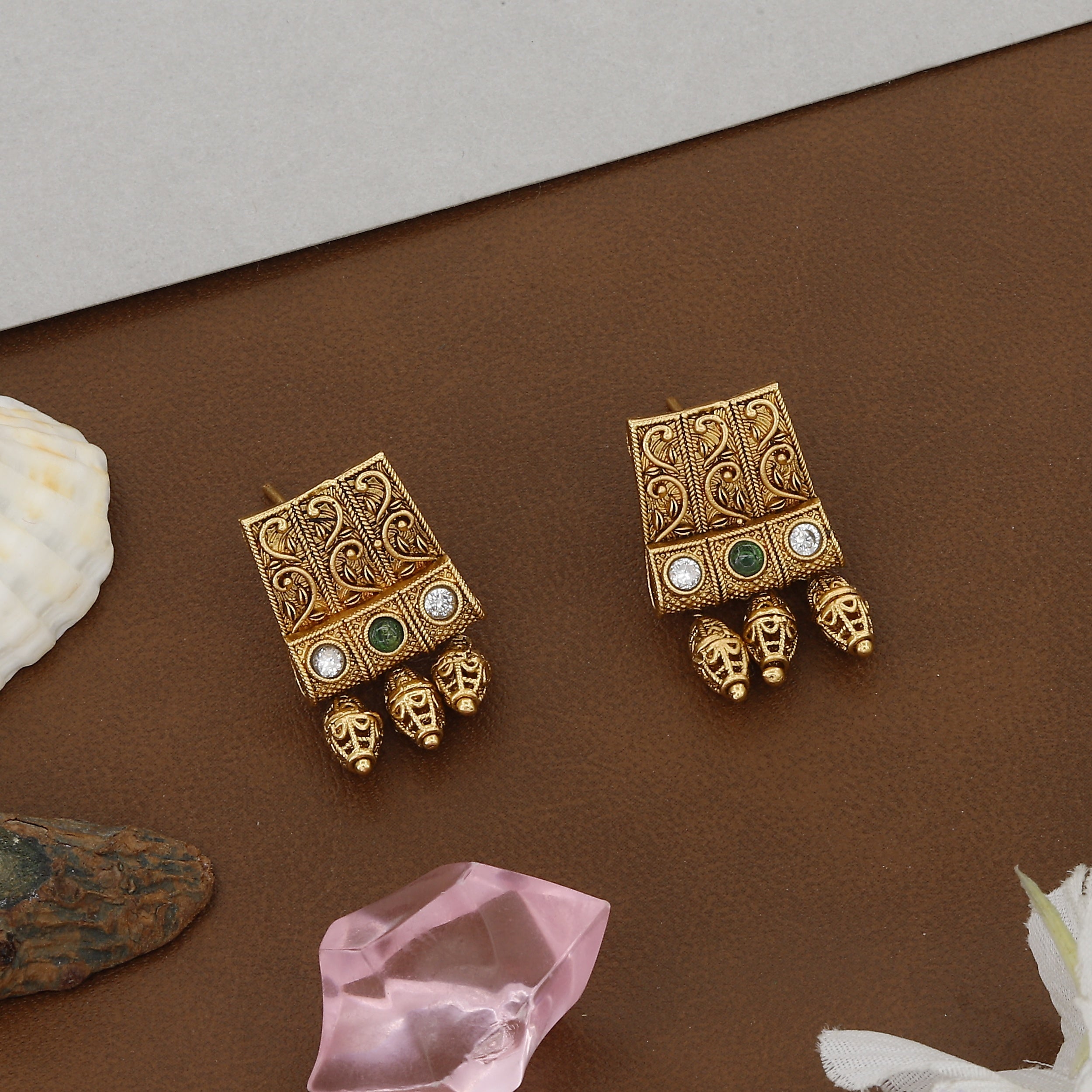 Antique Colour Kundan Choker Set With Earrings
