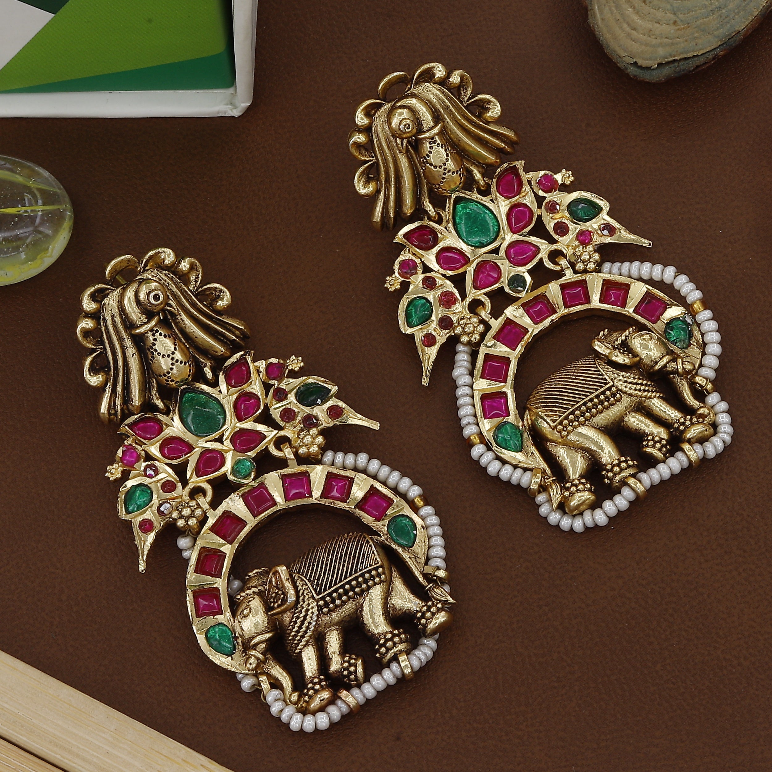 Antique Earrings With Elephant Design