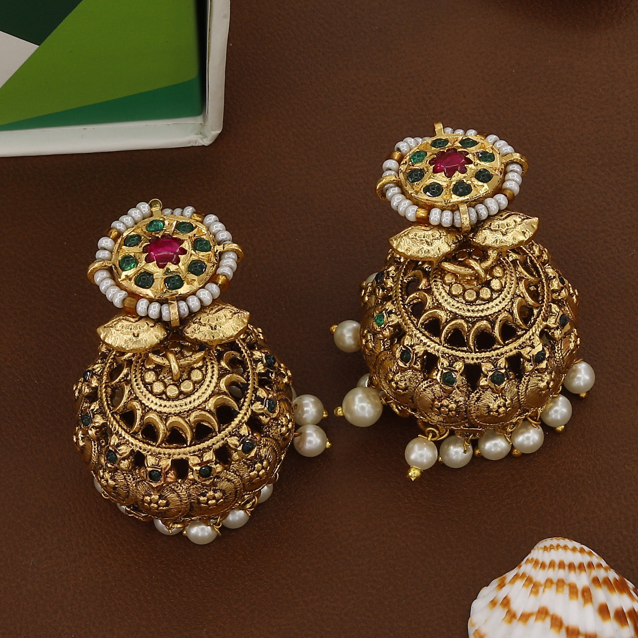 Antique Big Wedding Wear Jumkha Earrings